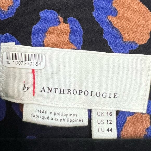 Anthropologie Women's Wide Leg Jumpsuit Size 12 Loveland Sapphire Button Front - Picture 14 of 14